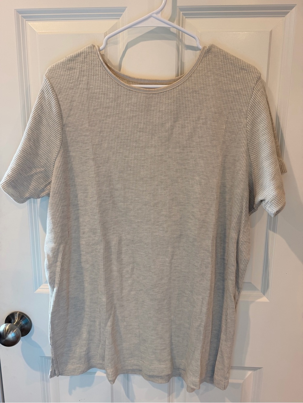 Woman Within Tan Waffle Short Sleeve Tshirt Size Large
